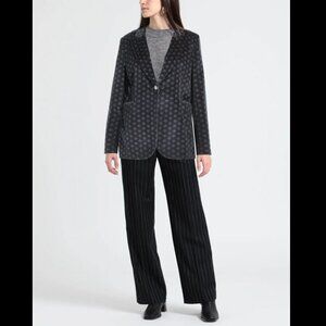 $570 Circolo 1901 Blue Multi Geometric Floral Velvet Blazer Jacket size 0-2